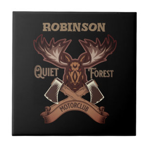 Quiet Forest Motorclub, Cool bike dad personalise Tile