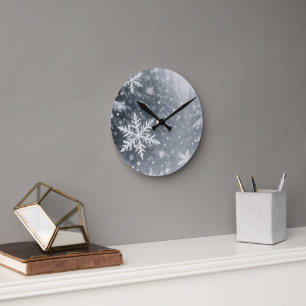 Quiet Forest Snowflake Acrylic Wall Clock
