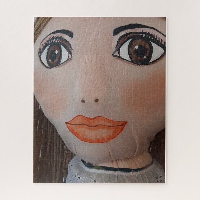 Quiet Gaze — Handcrafted Festival Figure in Flores Jigsaw Puzzle (Vertical)