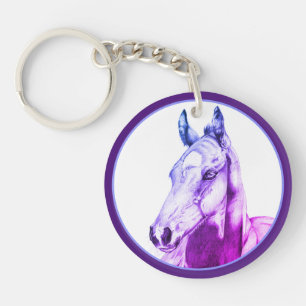 Quiet Gaze (purple) Key Ring