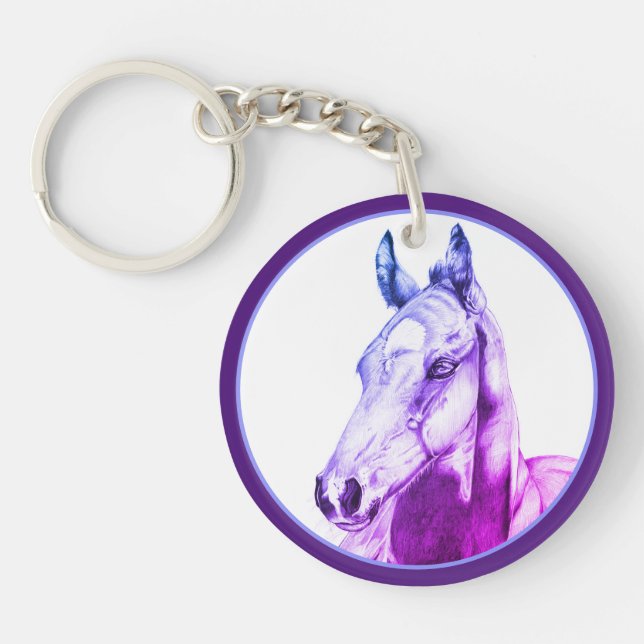 Quiet Gaze (purple) Key Ring (Front)