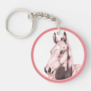 Quiet Gaze (salmon) Key Ring