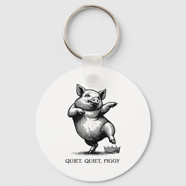 Quiet Ggy Meme Feminist Subtle Humor Protest Resis Key Ring (Front)