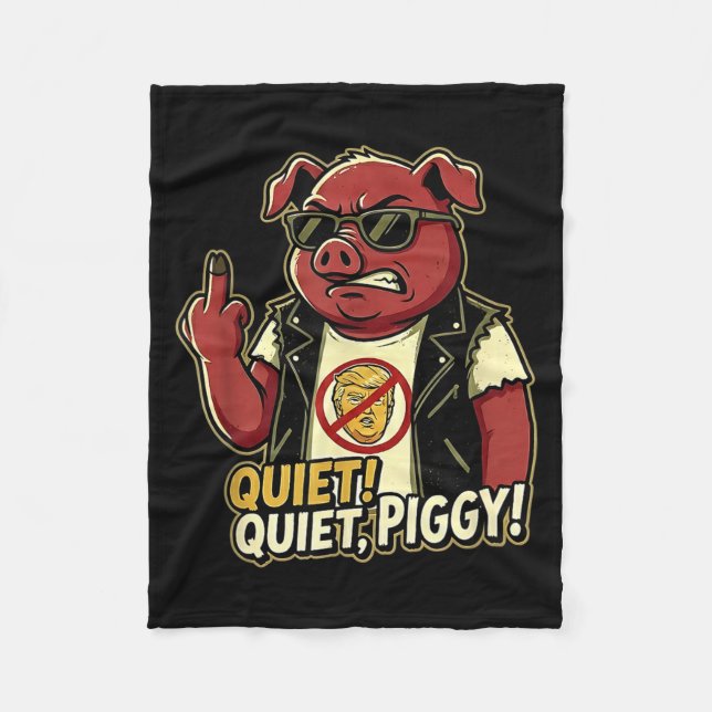 Quiet Ggy Sarcastic Litical Humor Funny Design Gif Fleece Blanket (Front)