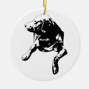 Quiet Hearth Glow, Lab Keepsake Ceramic Tree Decoration