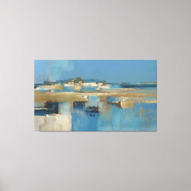 Quiet Horizon in Blue and Gold Canvas Print (Front)