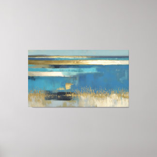 Quiet Horizon in Gold and Blue Canvas Print