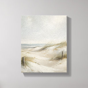 Quiet Horizon Linen Dunes – Coastal Art Canvas Print