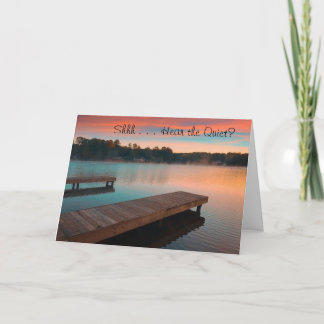 Quiet Lake at dawn greeting card