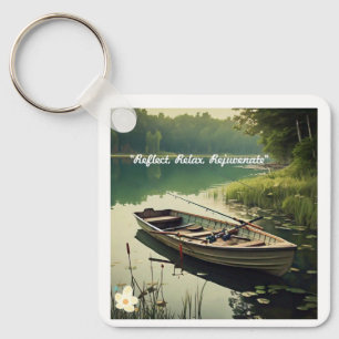 "Quiet Lake Serenity" Key Ring