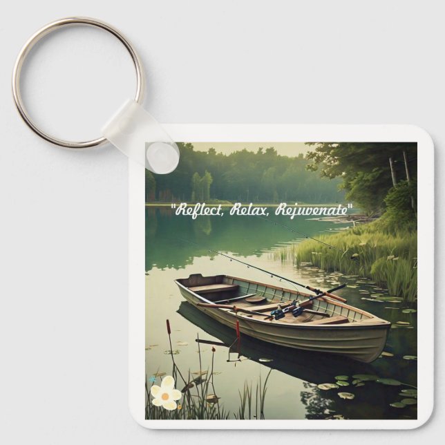 "Quiet Lake Serenity" Key Ring (Front)