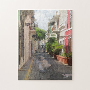 Quiet Little Street of Puerto Rico Jigsaw Puzzle