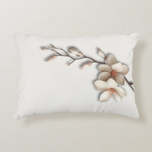 Quiet Luxury Botanical Magnolia Decorative Cushion