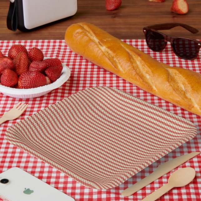 Quiet Luxury Designer Pattern Tote Bag Paper Plate (Picnic)