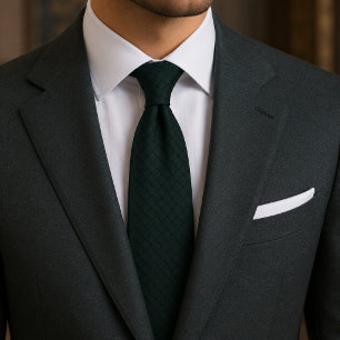 Quiet Luxury Emerald Green Basketweave Textured Pa Tie