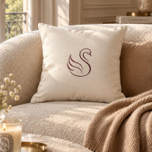 Quiet Luxury Minimalist Swan Accent Pillow | Neutr