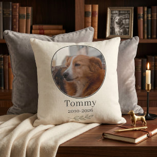 Quiet Luxury Pet Memorial Name & Date Keepsake Cushion