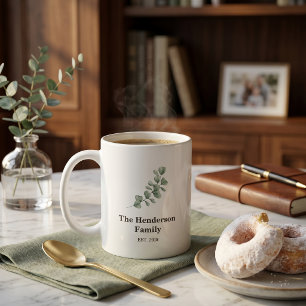 Quiet Luxury Sage Green Family Established Coffee Mug