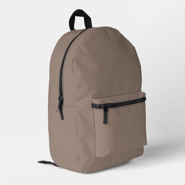Quiet Luxury Taupe Personalised Backpack (Back Corner Left)