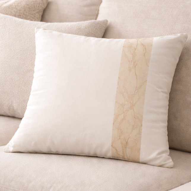Quiet Marble Stripe Cushion (Soft marble meets ivory space for calm rooms with structure)