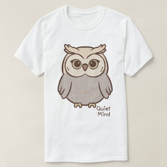 Quiet Mind Owl T-Shirt (Design Front)