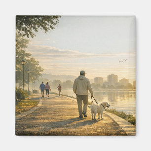 Quiet Morning Walk – 2" Square Art Magnet