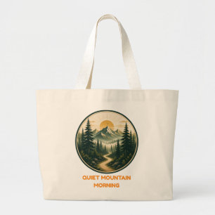 Quiet Mountain Morning Vintage Sunrise Forest La Large Tote Bag