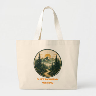 Quiet Mountain Morning | Vintage Sunrise Forest La Large Tote Bag
