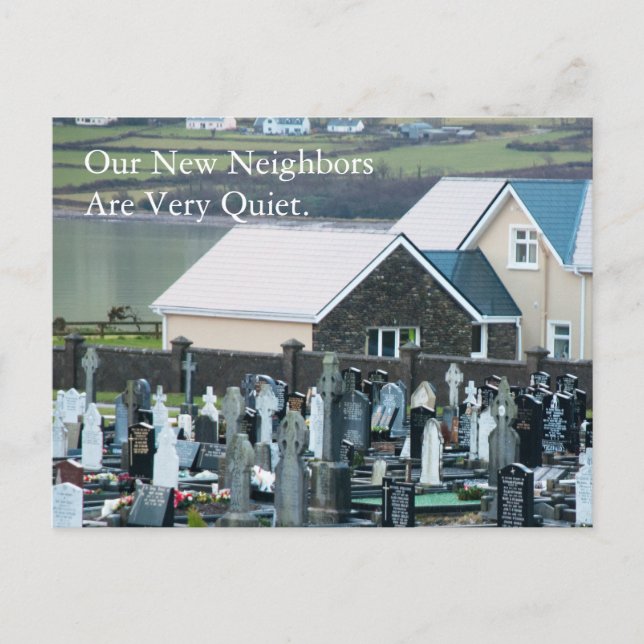 Quiet Neighbours Funny Change of Address Announcement Postcard (Front)