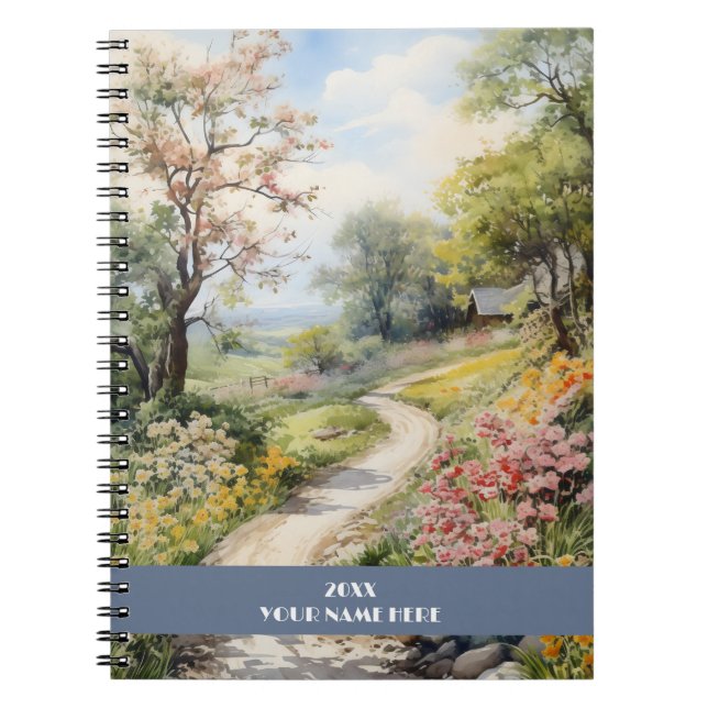 Quiet path through flower forest notebook (Front)