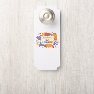 Quiet Person With Loud Mind blue yellow Door Hanger