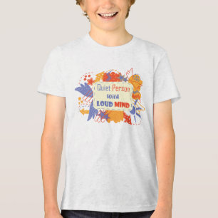 Quiet Person With Loud Mind blue yellow Tri-Blend Shirt