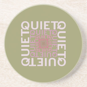 Quiet Pink Word Cloud Coaster