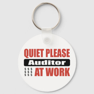 Quiet Please Auditor At Work Key Ring