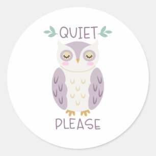 Quiet Please Classic Round Sticker