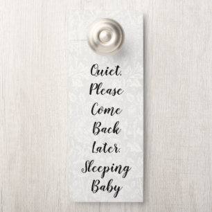 Quiet Please Come Back Later. Sleeping Baby Door Hanger