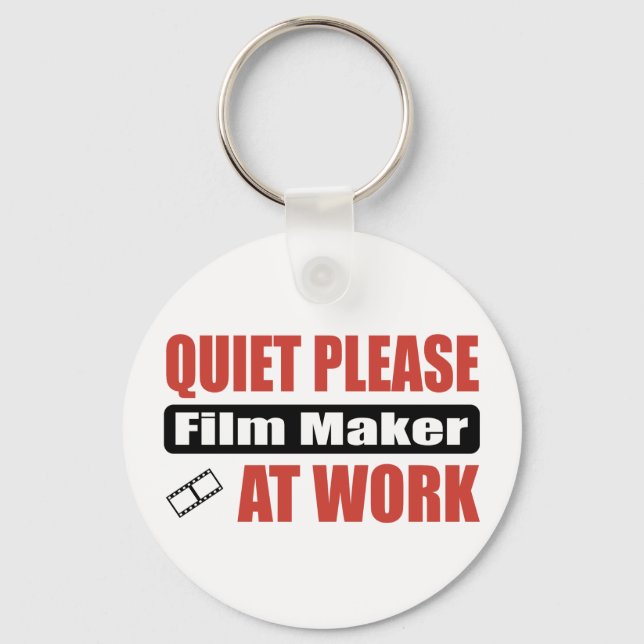 Quiet Please Film Maker At Work Key Ring (Front)
