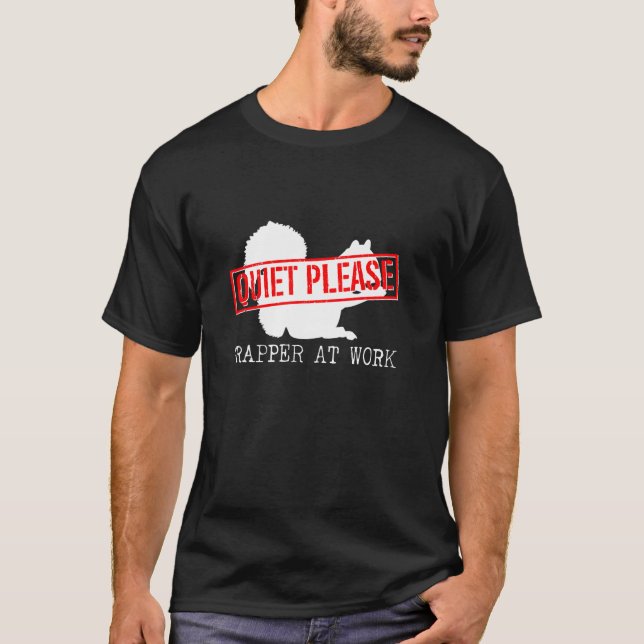 Quiet Please Trapper At Work Animal Trapping Wire  T-Shirt (Front)