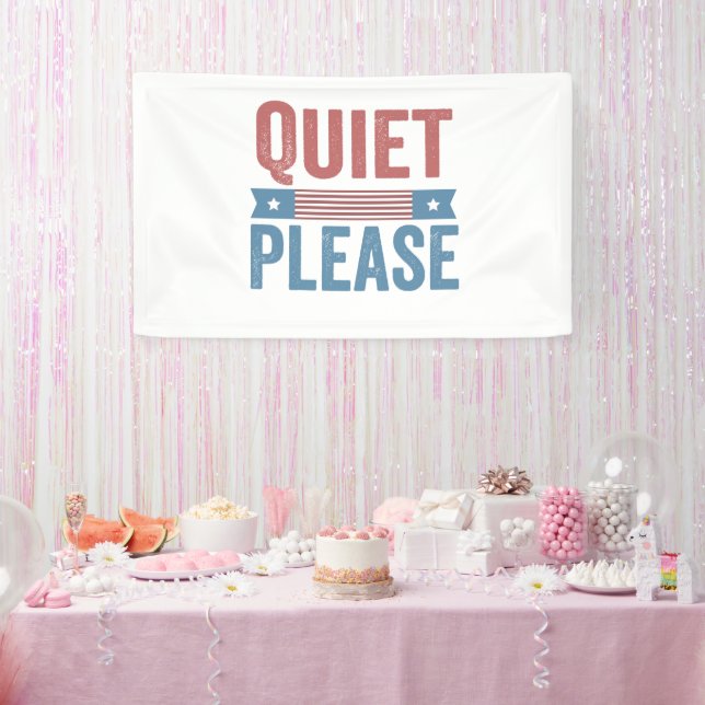 Quiet Please Trump Harris Debate President  Banner (Party)