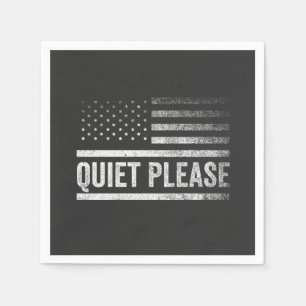 Quiet Please Trump Harris Debate President Napkin