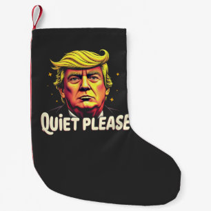 Quiet Please Trump Kamala President Debate Small Christmas Stocking