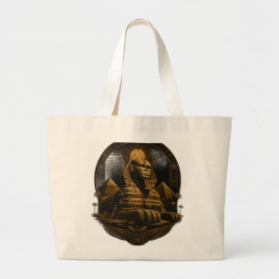 Quiet Power Great Sphinx Egypt Design Large Tote Bag