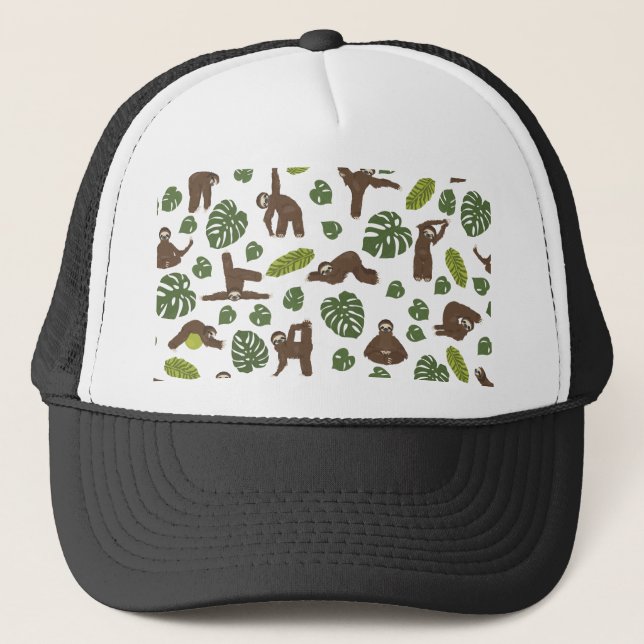 Quiet quitting Lazy Sloth Trucker Hat (Front)