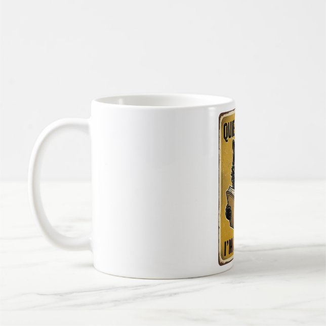Quiet Reading Black Cat Design Coffee Mug (Left)
