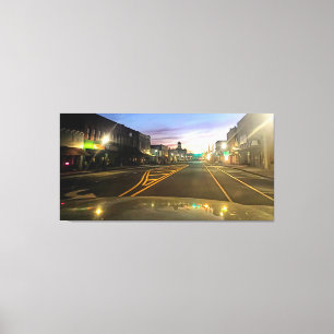 Quiet Small Town Street at sunset Canvas Print