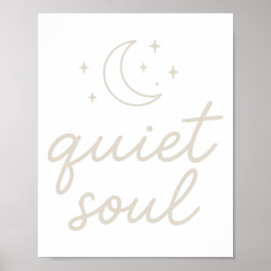 Quiet Soul Crescent Moon Stars Womens Mens Freethi Poster