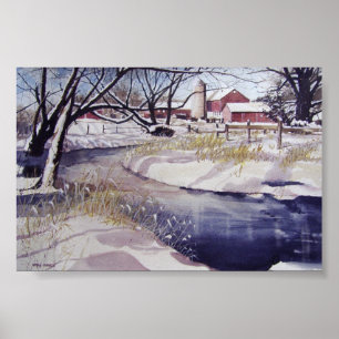 Quiet stream during winter- poster