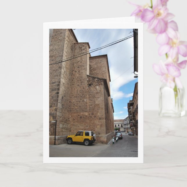 Quiet Street in Chelva, Valencia Spain, Spanish Card (Orchid)
