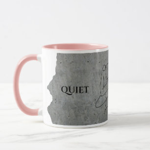 Quiet Strength Concrete Minimalist Line Art Pink Mug