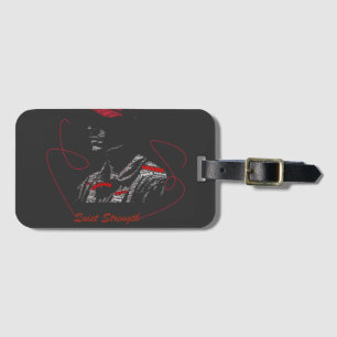 Quiet Strength Hooded Typography Luggage Tag